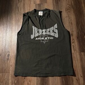 Jerzees Athletic Mens XL Gray Sleeveless T Shirt Heavyweight Cotton Made USA